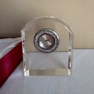 New Glass Mantle Clock in Gift Box, New battery